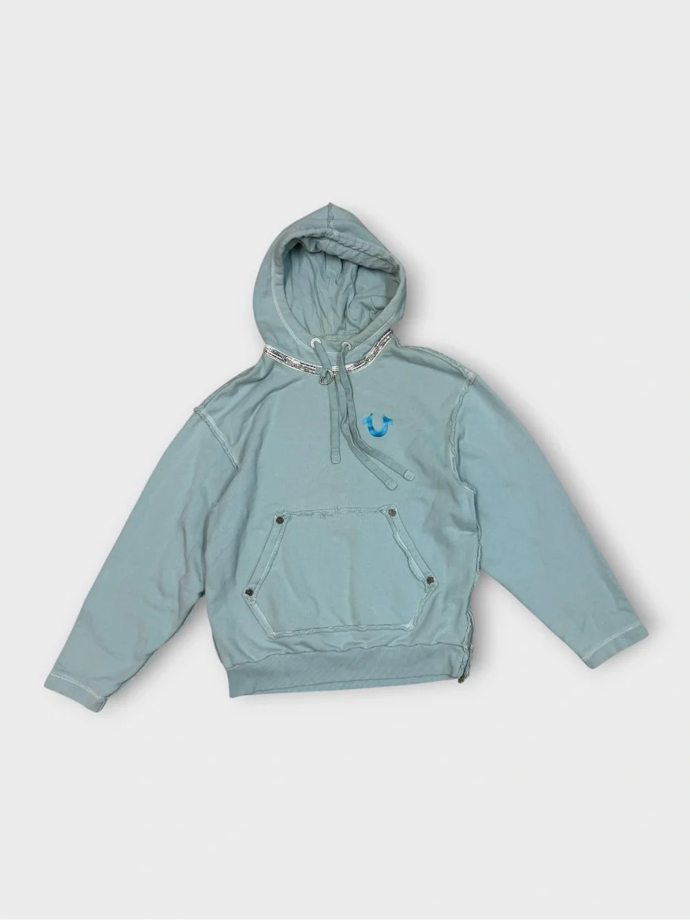 True Religion Blue Airbrush Graphic Hoodie “Exactly What You Think It Is”